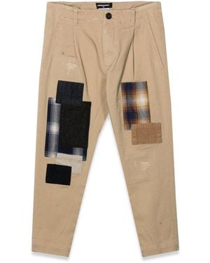 DSquared² Trousers With Patches - Natural
