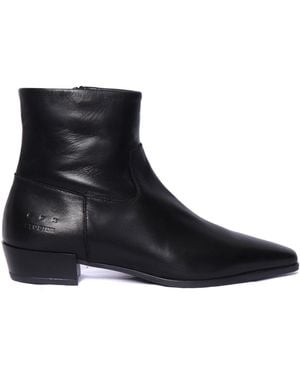 COPENHAGEN Pointed Toe Ankle Boots - Black