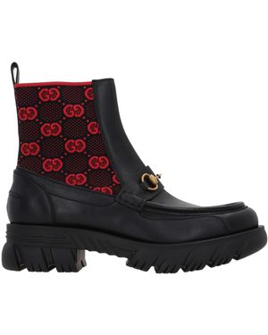 Gucci Laarzen Met Horsebit-Detail En Gg-Jacquard - Zwart