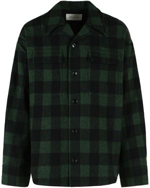 Ami Paris Check Wool Overshirt - Black