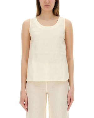 120% Lino Linen Top - White