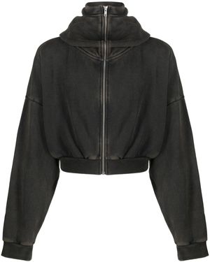 Entire studios Whole Studios Cropped Full Zip Lavato Nero
