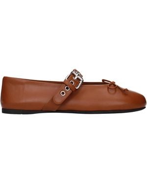 Miu Miu Ballerine Leather/Cognac - Brown
