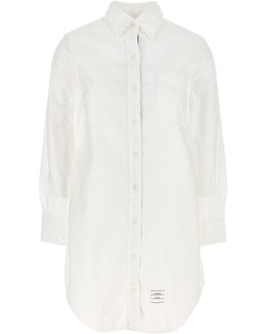 Thom Browne Oxford Cotton Mini Shirt Dress - Weiß