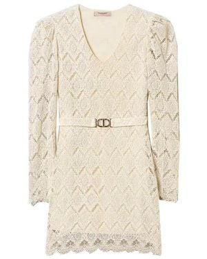 Twinset Twin Set Short Dress - Naturel