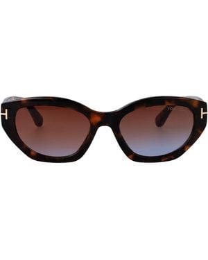 Tom Ford Squared Sunglasses Ft1086 52 F - Brown