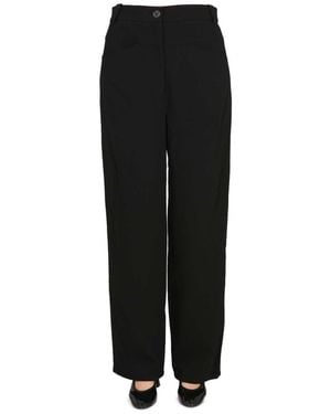 KHAITE Preen Piqué Wide-Leg Trousers - Black