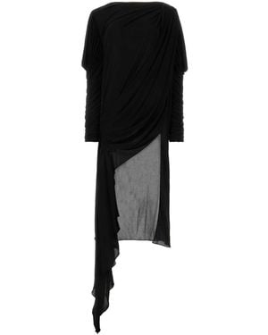 Gucci Asymmetric Crepe Mini Dress - Black