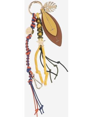 CUBA LAB Porte-clés en cuir et tissu - Métallisé