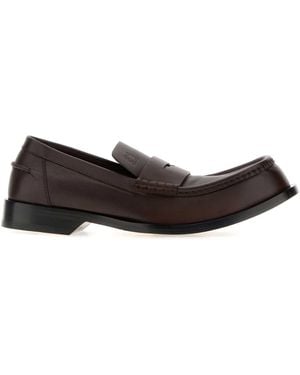 Loewe Dark Leather Bobine Loafers - Black