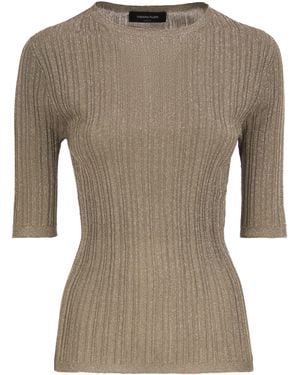 Fabiana Filippi Ribbed Lurex Viscose Jumper - Brown