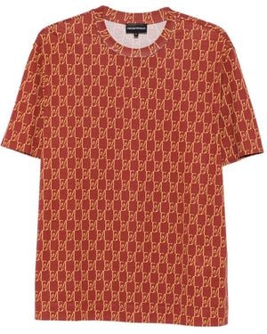 Emporio Armani Printed T Shirt - Red
