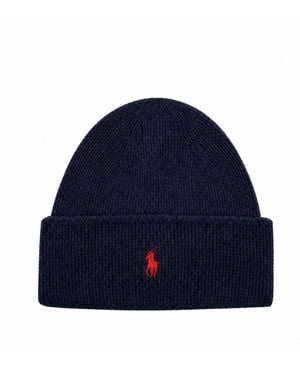 Ralph Lauren Gerippte Beanie Mit Logo-Stickerei - Blau