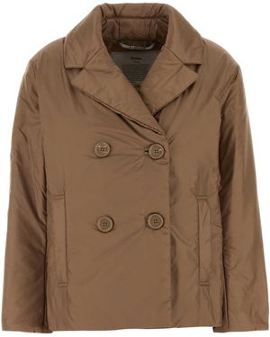 MM THE CUBE Biscuit Polyester Camelia Padded Jacket - Brown