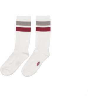 Autry Socken Main Unisex R8 Sh Stripes Creme/Bourgogne - Weiß