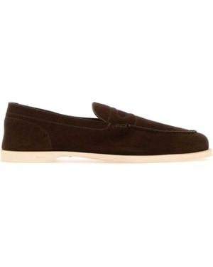 John Lobb Pace Suede Soft Casual Loafers Shoes - Blue