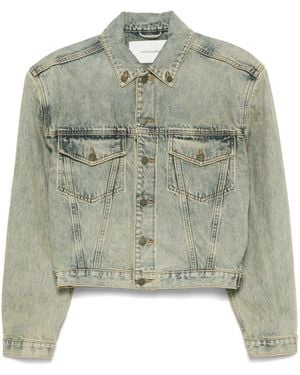 Entire studios Shrunken Denim Jacket Surface Wave - Green
