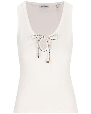 Burberry Cotton Tank Top - White