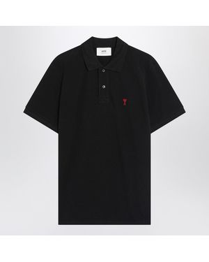 Ami Paris Ami De Coeur Polo Shirt - Black