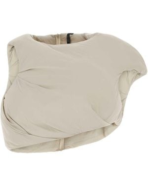 Entire studios Sand Stretch Nylon Padded Boulder Top - Natural