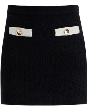 Self-Portrait Autorretrato Alpaca Knit Mini falda - Negro