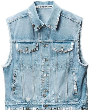 Alexander Wang Distressed Oversized Vest With Hardware - Blue