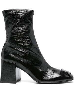 Courreges Stiefel Aus Lackleder - Schwarz