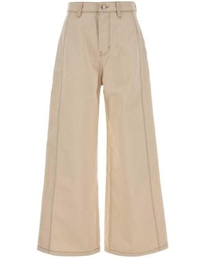 Ami Paris Sand Denim Wide-leg Jeans - Natural