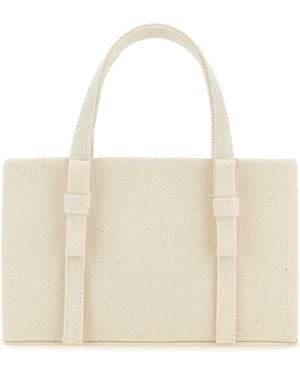 Kara Ivory Canvas Handbag - White