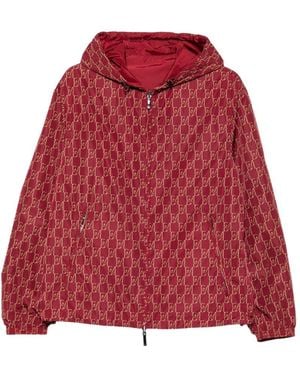 Emporio Armani Nylon Bomber Jacket - Red