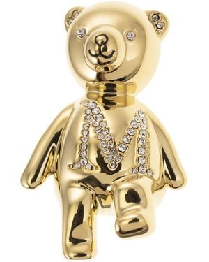 Max Mara Shiny Metal Bear Brosche - Mettallic