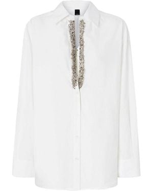 Pinko Cotton Shirt With Classic Collar - White