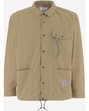 and wander Cotton Blend Jacket With Logo - Natural