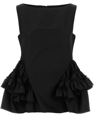 Dries Van Noten Wool Blend Casey Top - Black