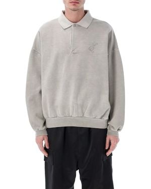 Essentials x Fear Of God Embroidered Classic Polo Sweatshirt - Grey
