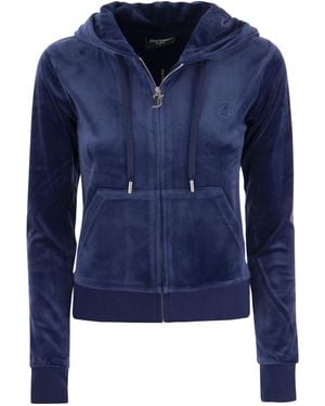 Juicy Couture Cotton Velvet Hoodie - Blue