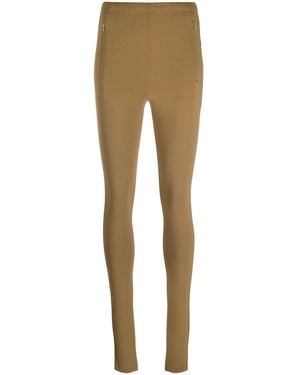 Wardrobe NYC Ankle-Zip High-Waist Leggings - Natural