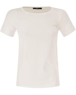 Weekend by Maxmara Wkdmultib Basic Cotton Jersey T Shirt - White