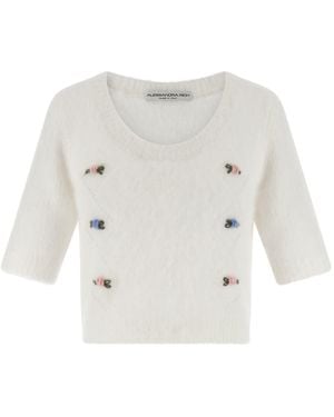 Alessandra Rich 'Carded Mohair' Sweater - Weiß