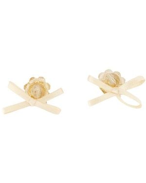 Simone Rocha Daisy Schleife Kristall Ohrringe Gelb - Mettallic