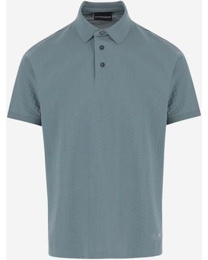 Emporio Armani Baumwoll-Poloshirt mit Logo - Blau