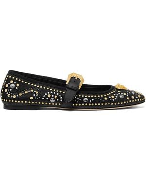 Versace Chaussures plates noir