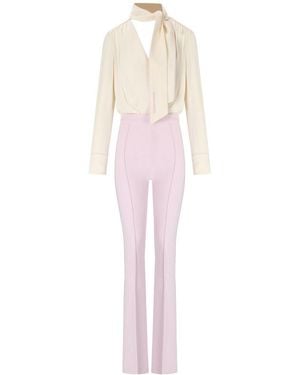 Elisabetta Franchi Burro Quarzo Georgette Jumpsuit - Pink