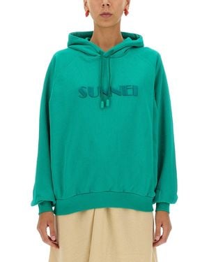 Sunnei Sweatshirt With Logo - Green