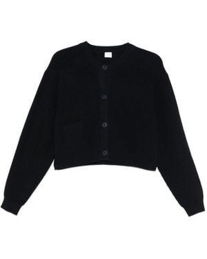 C.t. Plage Baumwoll-Cardigan mit Rundhalsausschnitt - Schwarz