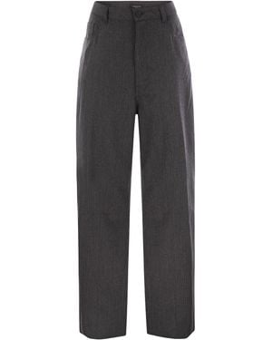 Fabiana Filippi 5 Pocket Virgin Wool Pinstripe Broek - Grijs