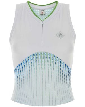 CASABLANCA Multicoloured Stretch Jersey Top - Blue
