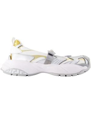 Versace Weiße Mary Jane Sneakers Synthetisch