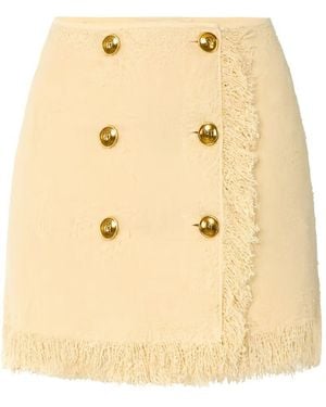 Elisabetta Franchi Mini Knit Skirt - Natural