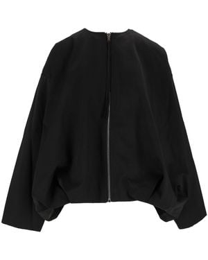 ELEH Voluminous Back Zipper Sweatshirt - Black
